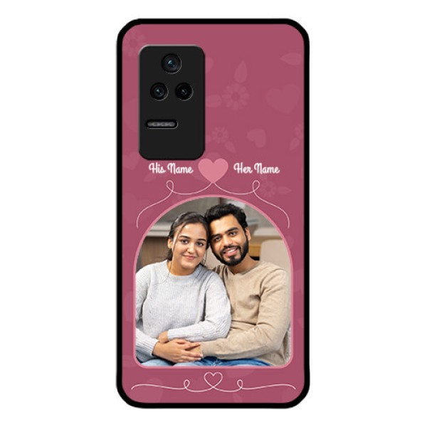 Poco F4 5G Photo Printing on Glass Case - Love Floral Design