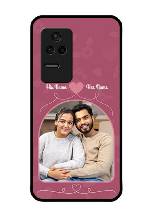 Poco F4 5G Photo Printing on Glass Case - Love Floral Design