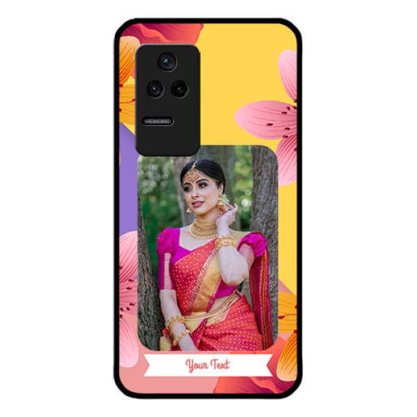 Poco F4 5G Custom Glass Mobile Case - 3 Image With Vintage Floral Design Poco F4 5G Custom Glass Mobile Case - 3 Image With Vintage Floral Design