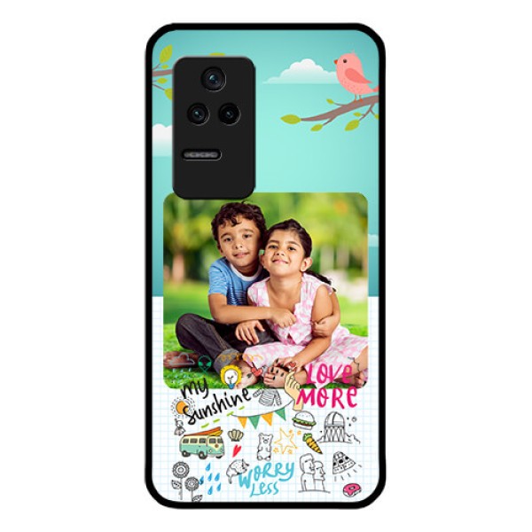 Poco F4 5G Photo Printing on Glass Case - Doodle love Design