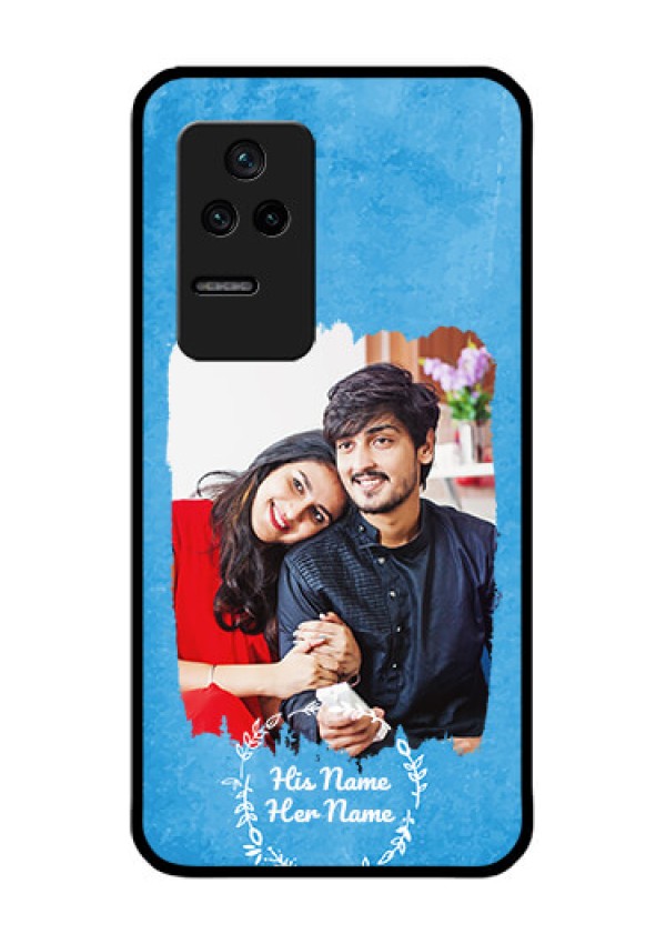 Poco F4 5G Custom Glass Phone Case - Blue Color Vintage Design