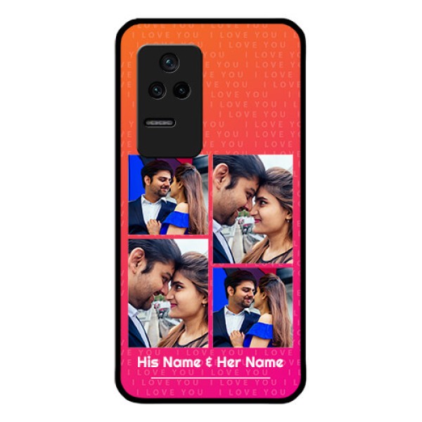 Poco F4 5G Custom Glass Phone Case - I Love You Pink Design