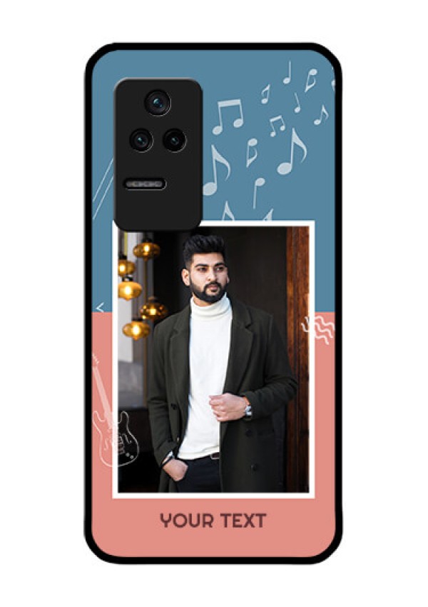 Poco F4 5G Photo Printing on Glass Case - with Color Musical Note Design
