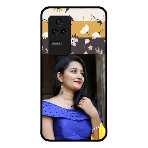 Poco F4 5G Custom Glass Phone Case - Stylish Floral Design