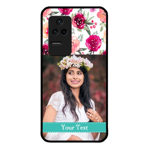 Poco F4 5G Custom Glass Phone Case - Watercolor Floral Design