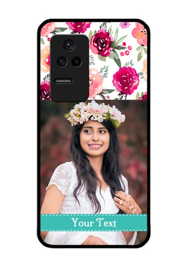 Poco F4 5G Custom Glass Phone Case - Watercolor Floral Design