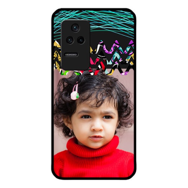 Poco F4 5G Personalized Glass Phone Case - Neon Abstract Design