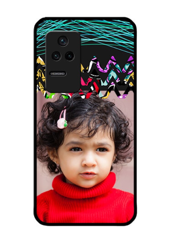 Poco F4 5G Personalized Glass Phone Case - Neon Abstract Design