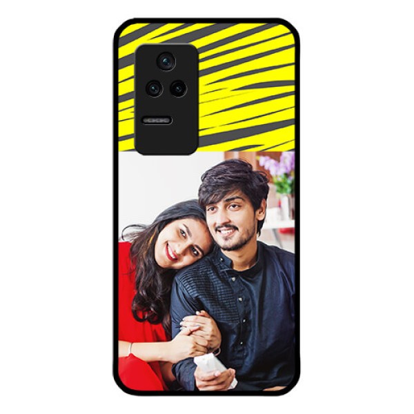 Poco F4 5G Photo Printing on Glass Case - Yellow Abstract Design