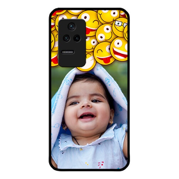 Poco F4 5G Custom Glass Mobile Case - with Smiley Emoji Design