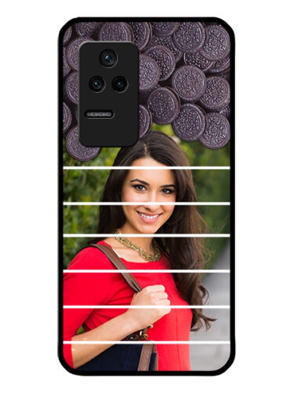 Custom Poco F4 5G Custom Glass Phone Case - with Oreo Biscuit Design