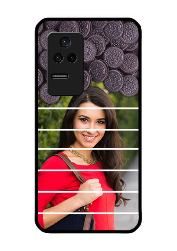 Poco F4 5G Custom Glass Phone Case - with Oreo Biscuit Design