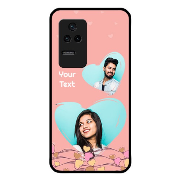 Poco F4 5G Custom Glass Mobile Case - Love Doodle Design