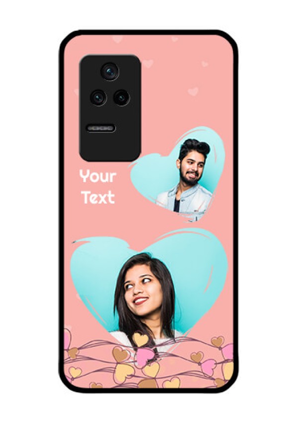 Poco F4 5G Custom Glass Mobile Case - Love Doodle Design