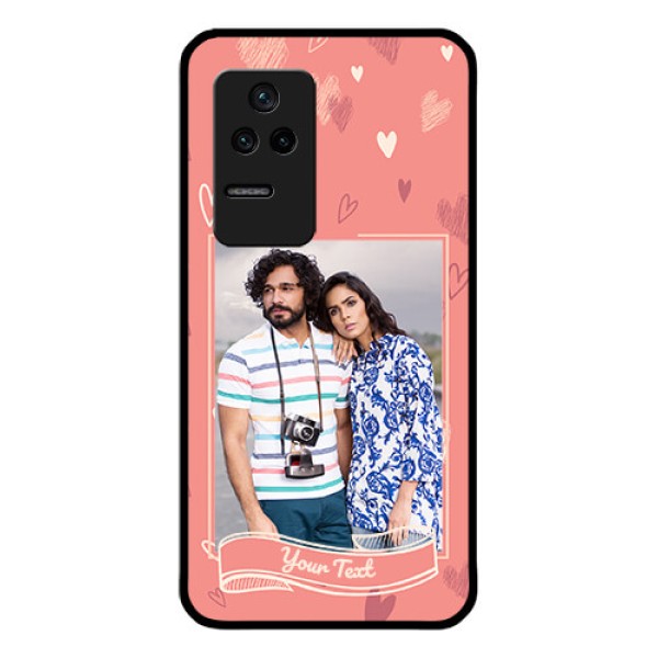 Poco F4 5G Custom Glass Phone Case - Love doodle art Design