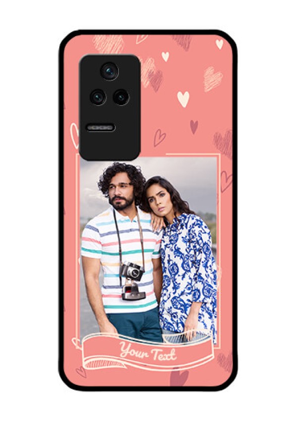 Poco F4 5G Custom Glass Phone Case - Love doodle art Design