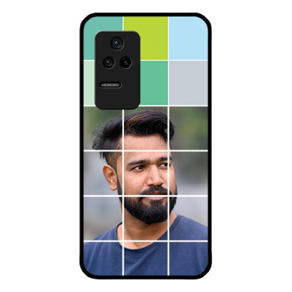 Poco F4 5G Photo Printing on Glass Case - with white box pattern