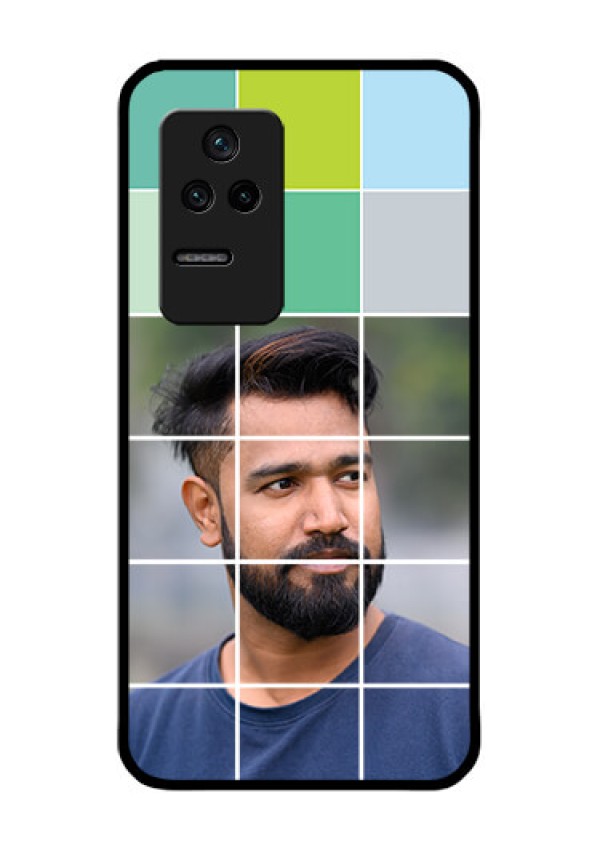 Poco F4 5G Photo Printing on Glass Case - with white box pattern