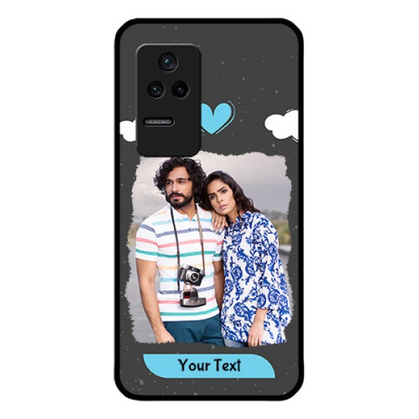 Poco F4 5G Custom Glass Phone Case - Splashes with love doodles Design Poco F4 5G Custom Glass Phone Case - Splashes with love doodles Design