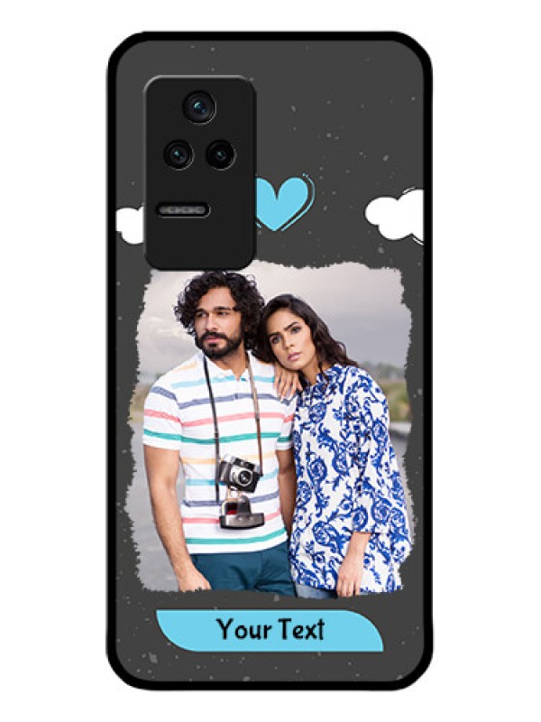 Custom Poco F4 5G Custom Glass Phone Case - Splashes with love doodles Design