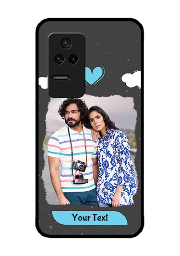 Poco F4 5G Custom Glass Phone Case - Splashes with love doodles Design