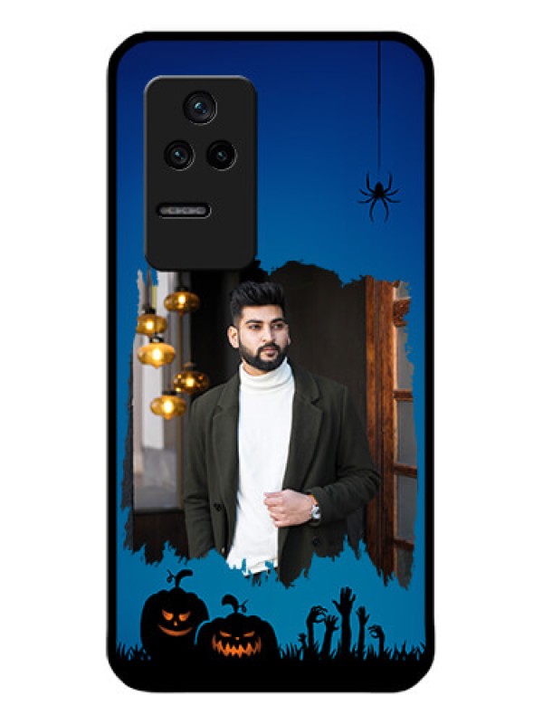 Custom Poco F4 5G Photo Printing on Glass Case - with pro Halloween design