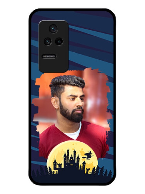 Custom Poco F4 5G Photo Printing on Glass Case - Halloween Witch Design