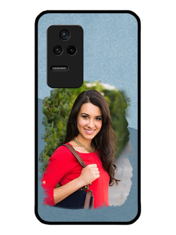 Custom Poco F4 5G Custom Glass Mobile Case - Grunge Line Art Design