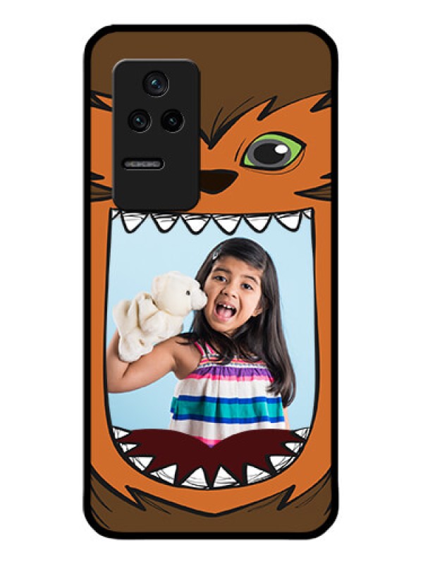 Custom Poco F4 5G Photo Printing on Glass Case - Owl Monster Back Case Design