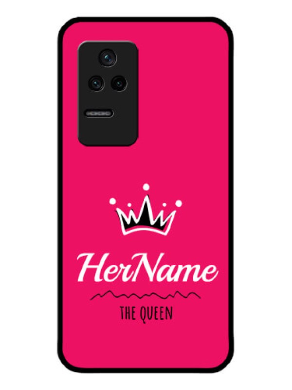 Custom Poco F4 5G Glass Phone Case Queen with Name