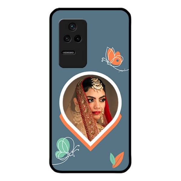 Poco F4 5G Custom Glass Mobile Case - Droplet Butterflies Design