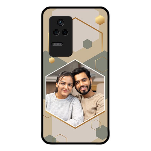 Poco F4 5G Photo Printing on Glass Case - Stylish Hexagon Pattern Design Poco F4 5G Photo Printing on Glass Case - Stylish Hexagon Pattern Design