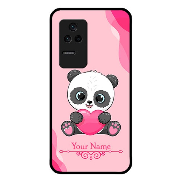 Poco F4 5G Custom Glass Mobile Case - Cute Panda Design