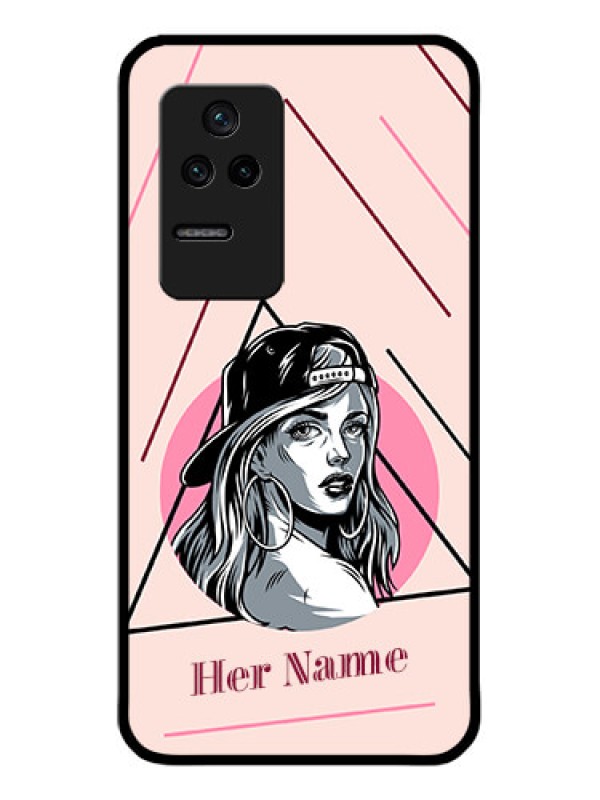 Custom Poco F4 5G Personalized Glass Phone Case - Rockstar Girl Design