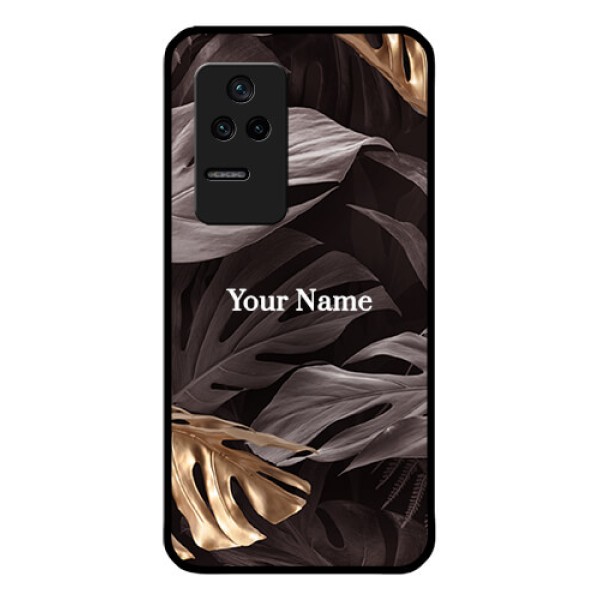 Poco F4 5G Personalised Glass Phone Case - Wild Leaves digital paint Design Poco F4 5G Personalised Glass Phone Case - Wild Leaves digital paint Design