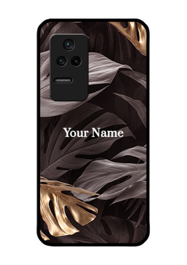 Poco F4 5G Personalised Glass Phone Case - Wild Leaves digital paint Design