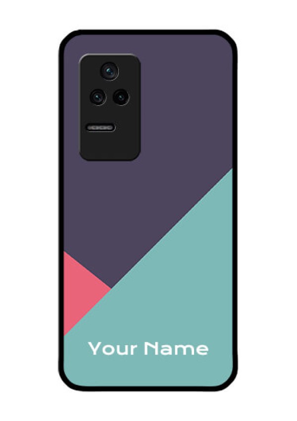 Poco F4 5G Custom Glass Mobile Case - Tri Color abstract Design