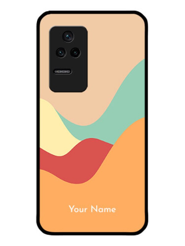 Custom Poco F4 5G Personalized Glass Phone Case - Ocean Waves Multi-colour Design