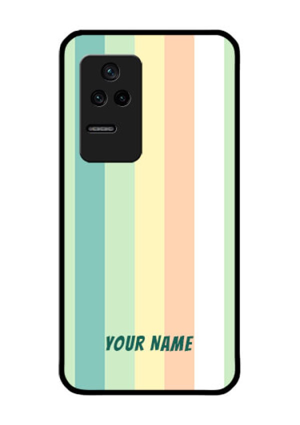 Poco F4 5G Photo Printing on Glass Case - Multi-colour Stripes Design
