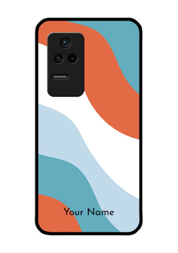 Poco F4 5G Custom Glass Mobile Case - coloured Waves Design