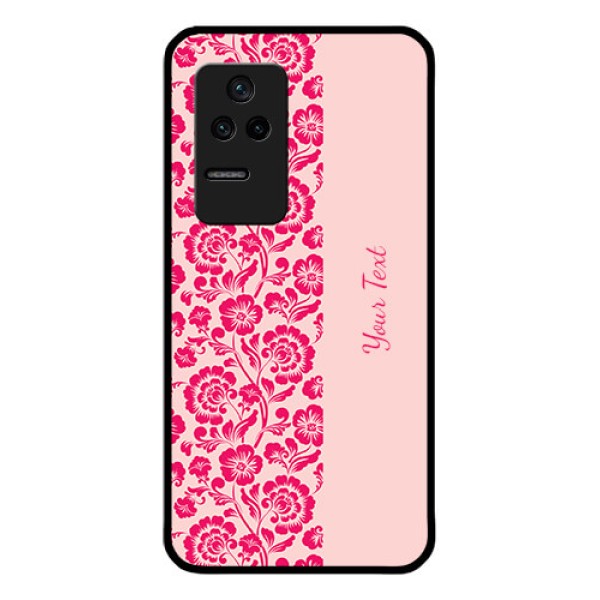 Poco F4 5G Custom Glass Phone Case - Attractive Floral Pattern Design
