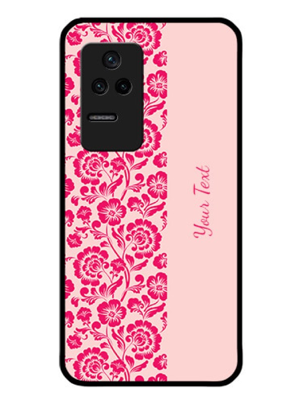 Custom Poco F4 5G Custom Glass Phone Case - Attractive Floral Pattern Design