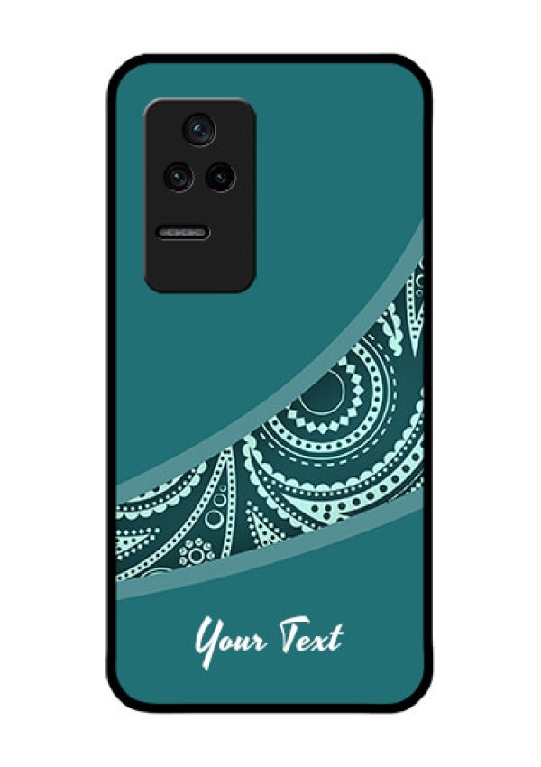 Poco F4 5G Photo Printing on Glass Case - semi visible floral Design
