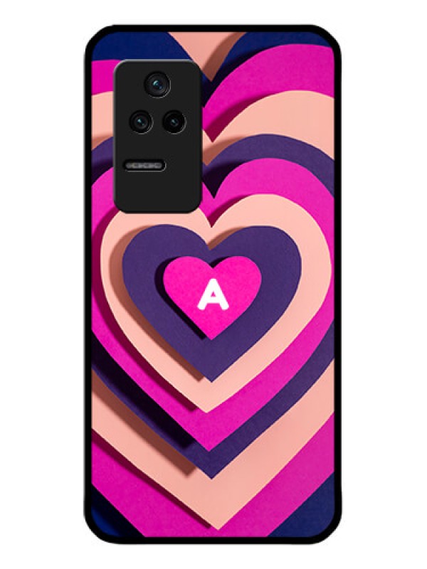 Custom Poco F4 5G Custom Glass Mobile Case - Cute Heart Pattern Design