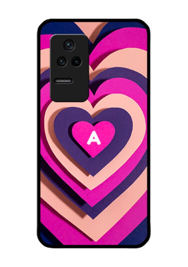 Poco F4 5G Custom Glass Mobile Case - Cute Heart Pattern Design