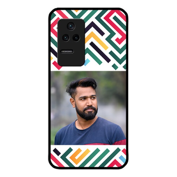 Poco F4 5G Personalized Glass Phone Case - Colorful Maze Pattern Design Poco F4 5G Personalized Glass Phone Case - Colorful Maze Pattern Design