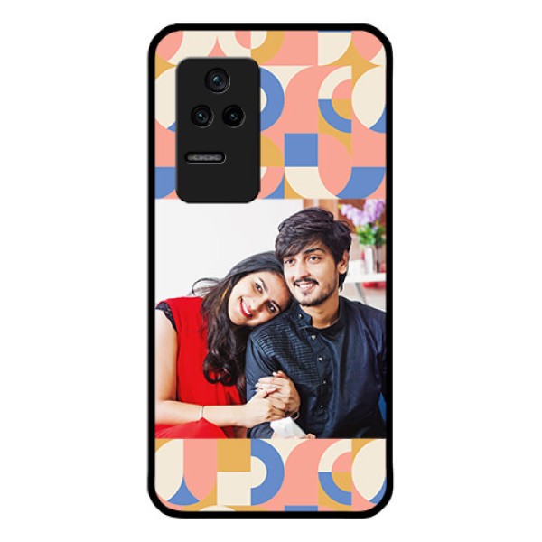 Poco F4 5G Photo Printing on Glass Case - Semi-circle Maze Pattern Design Poco F4 5G Photo Printing on Glass Case - Semi-circle Maze Pattern Design