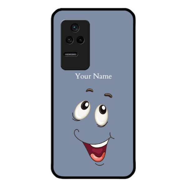 Poco F4 5G Photo Printing on Glass Case - Laughing Cartoon Face Design