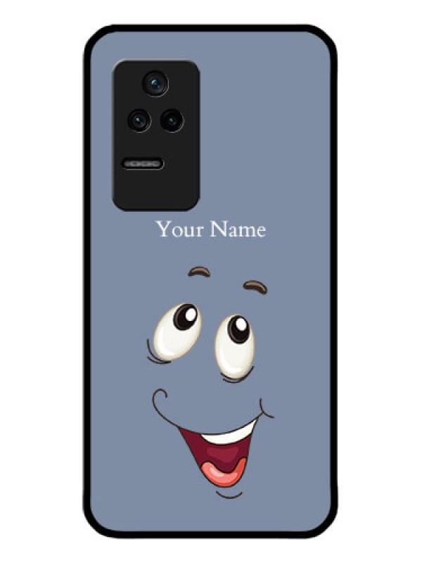 Custom Poco F4 5G Photo Printing on Glass Case - Laughing Cartoon Face Design