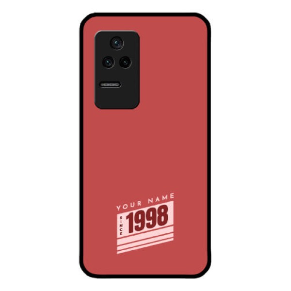 Poco F4 5G Custom Glass Phone Case - Red custom year of birth Design Poco F4 5G Custom Glass Phone Case - Red custom year of birth Design